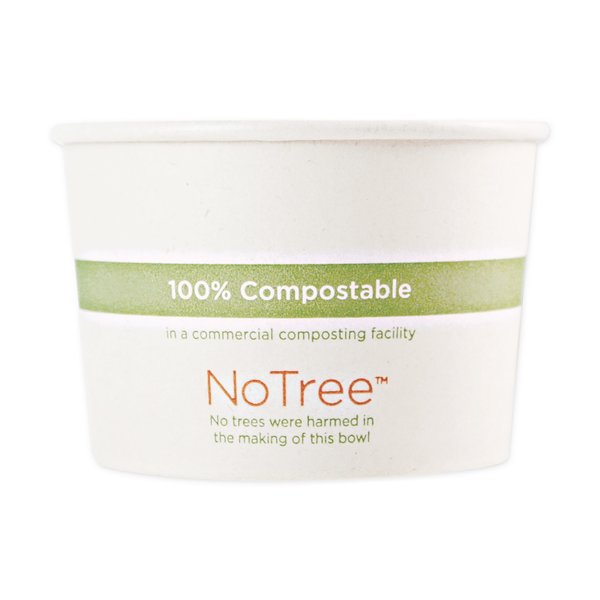 World Centric No Tree Paper Bowls, 4.4 dia x 2.5, 12 oz, Natural, PK500 BOSU12